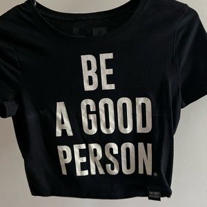 Be A Good Person crop top in black